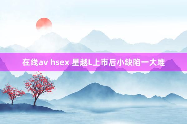 在线av hsex 星越L上市后小缺陷一大堆