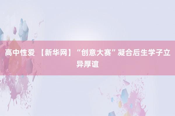 高中性爱 【新华网】“创意大赛”凝合后生学子立异厚谊