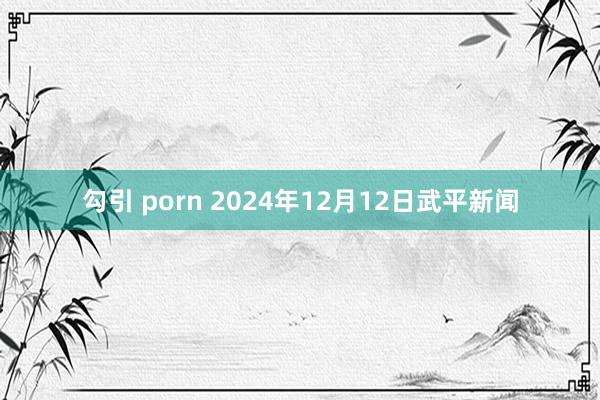 勾引 porn 2024年12月12日　武平新闻